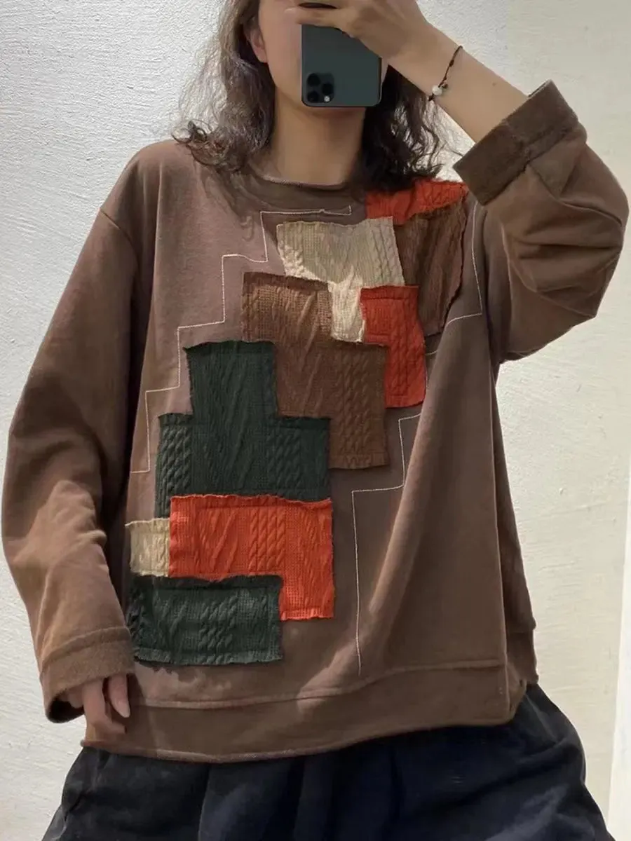 Women Vintage Loose Sweatshirt