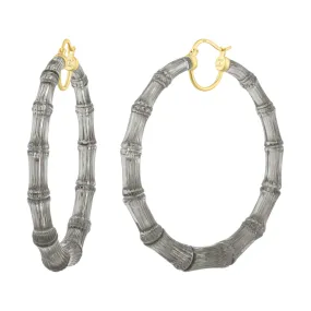 XL Blackberry Lucite Bamboo Hoop Earrings